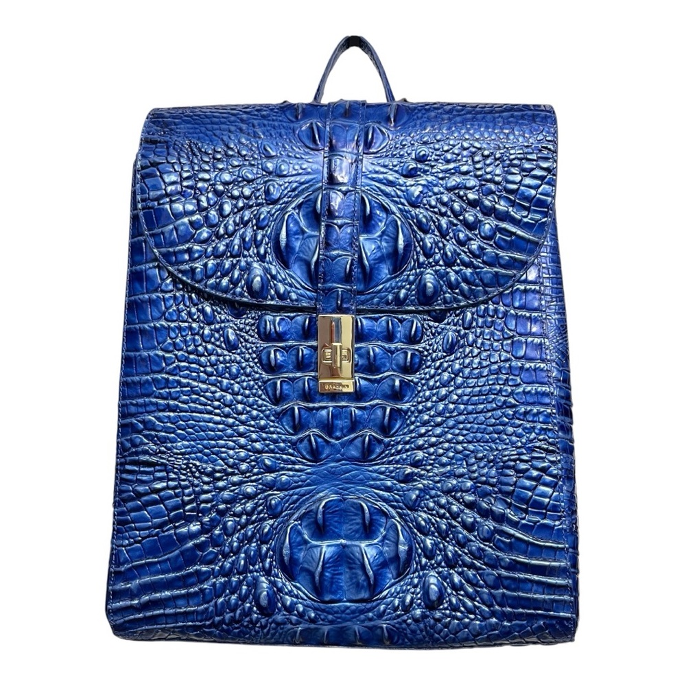 Authentic Brahmin Sadie Vista Blue Ombre Melbourne Leather Backpack Like New